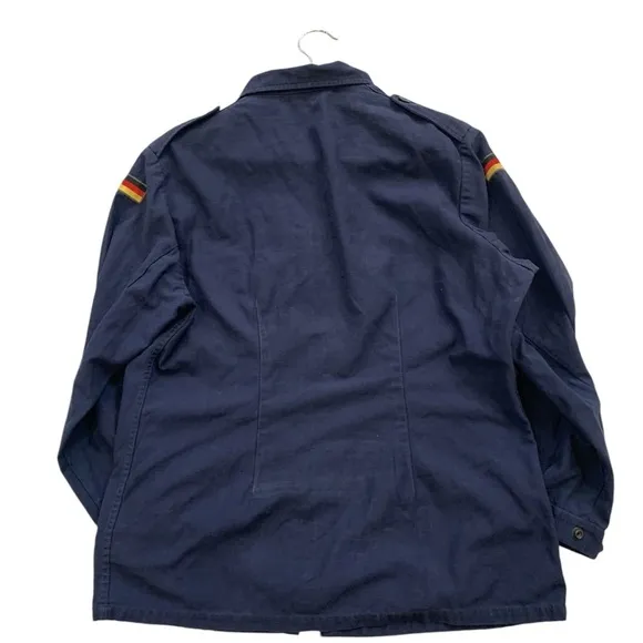 Vintage A. SCHWARZ SULZBACH Germany 1985 Full Zip Military Jacket 80s Blue