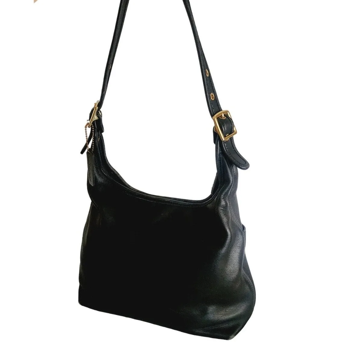 Vintage COACH Legacy Boho Shoulder Bag Black Leather  9058