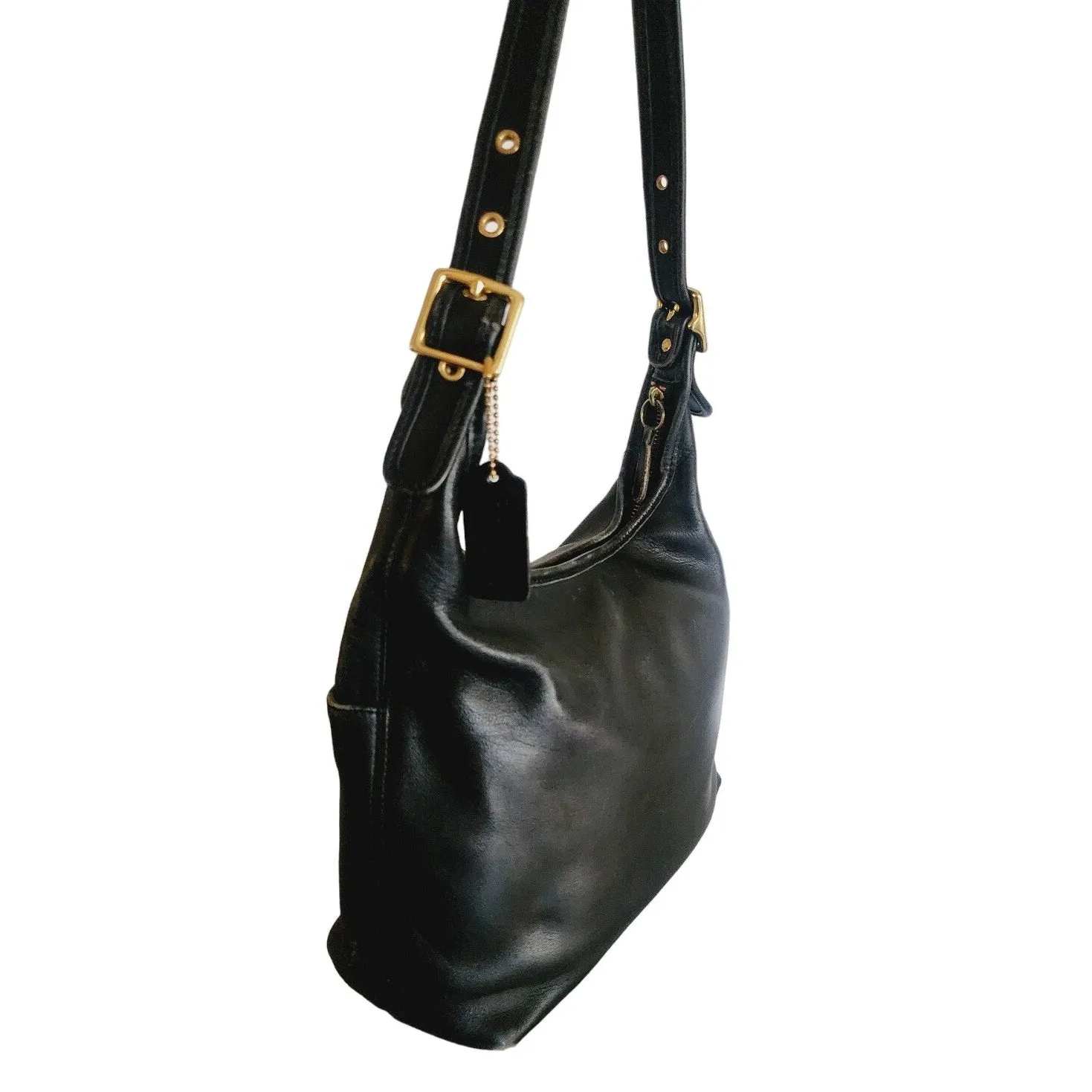 Vintage COACH Legacy Boho Shoulder Bag Black Leather  9058