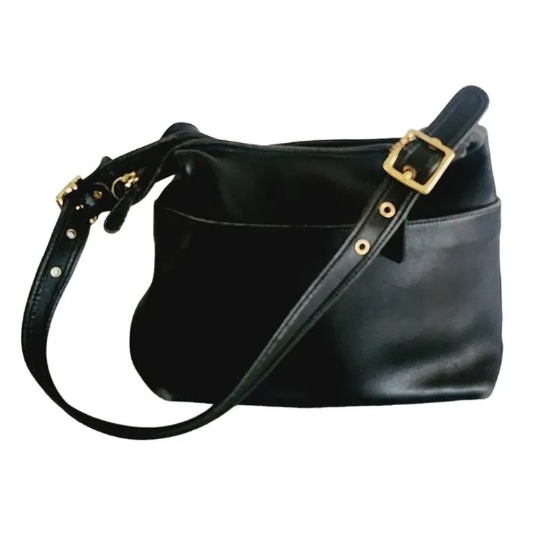 Vintage COACH Legacy Boho Shoulder Bag Black Leather  9058