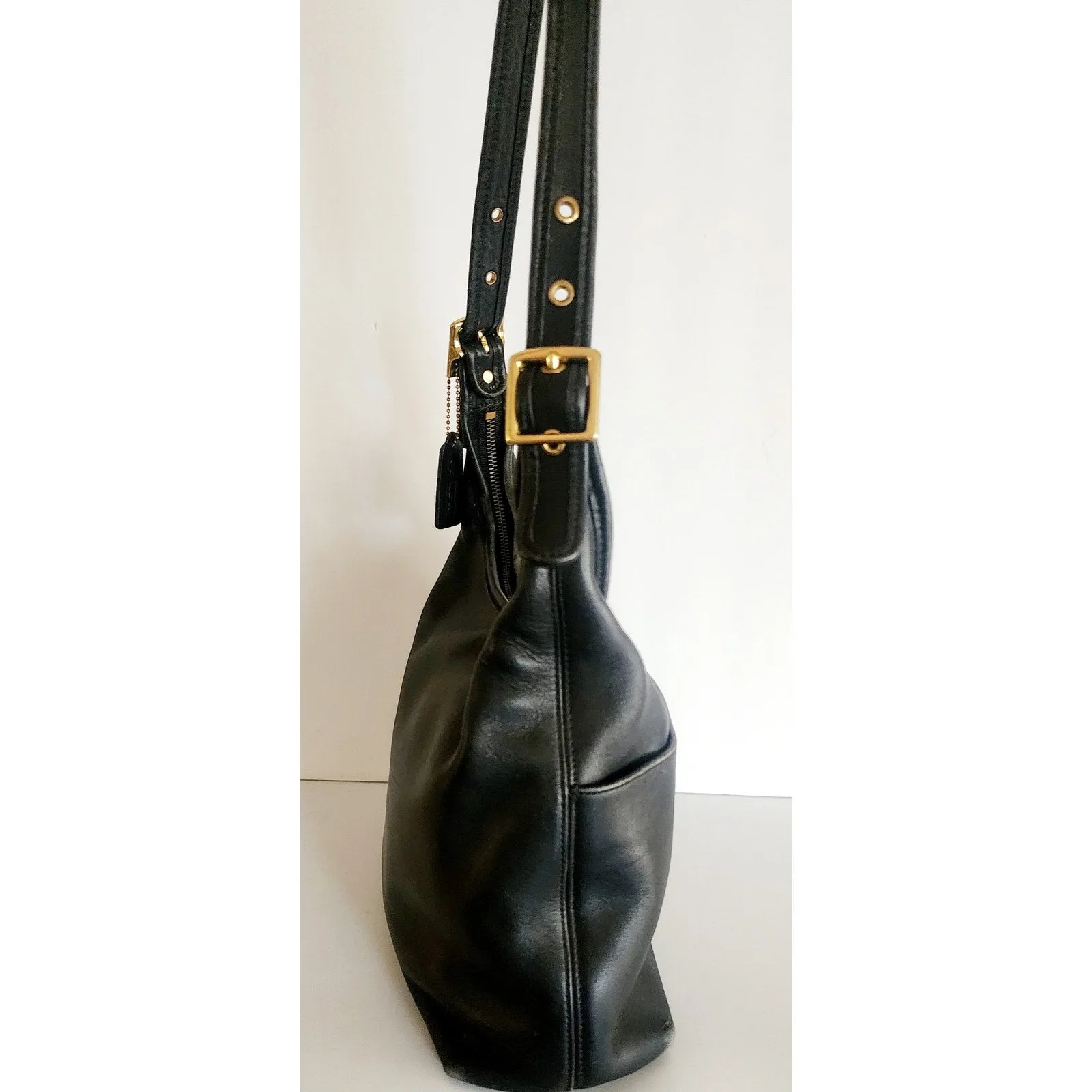 Vintage COACH Legacy Boho Shoulder Bag Black Leather  9058