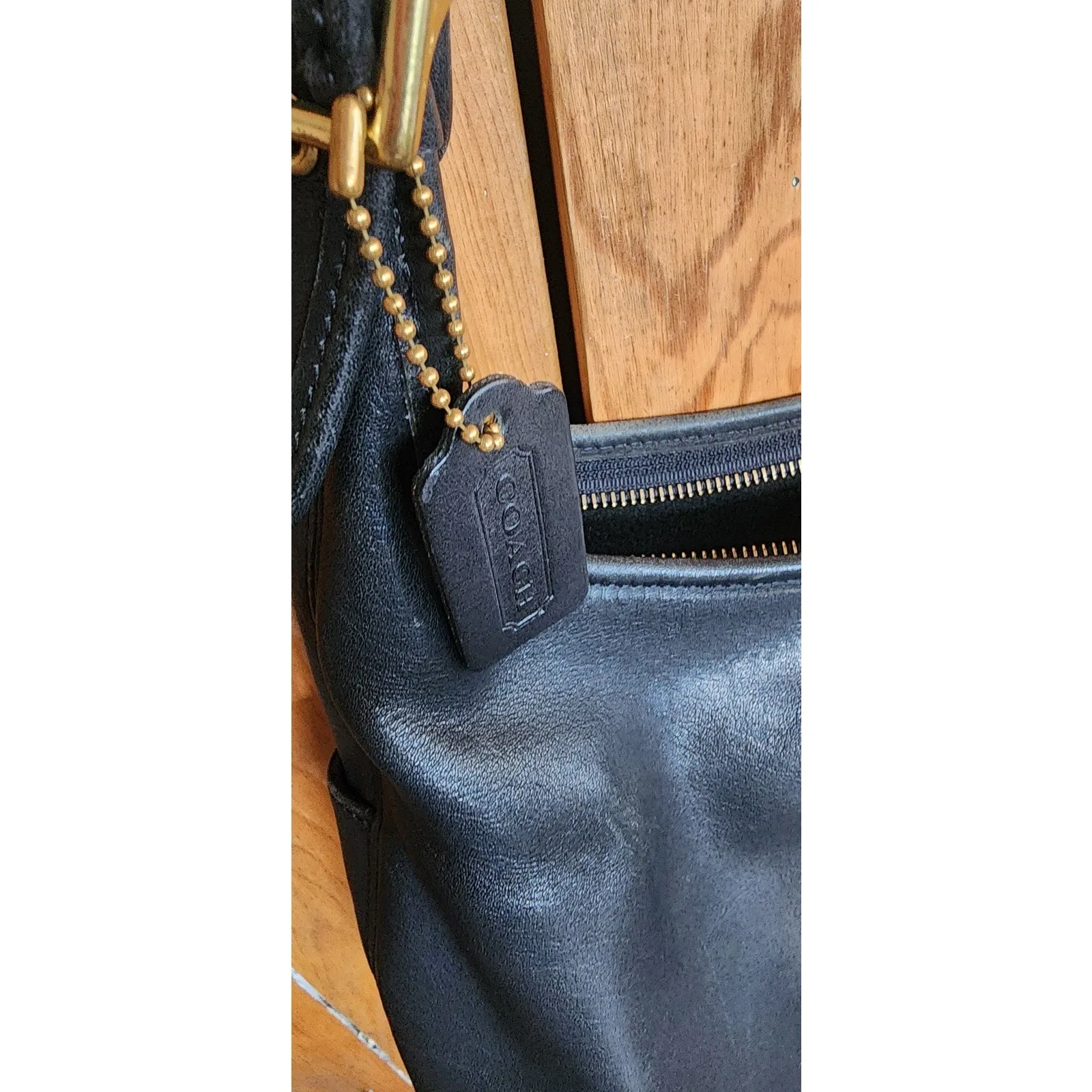 Vintage COACH Legacy Boho Shoulder Bag Black Leather  9058