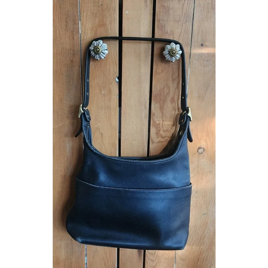 Vintage COACH Legacy Boho Shoulder Bag Black Leather  9058