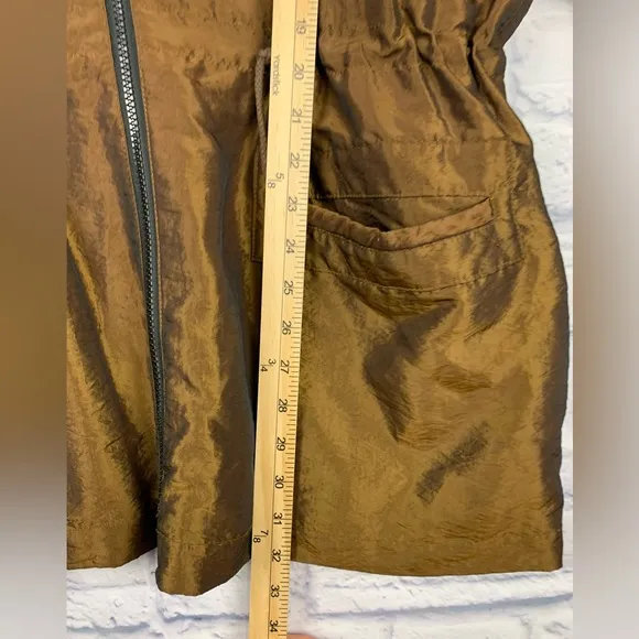 Vintage Greg Bell Gold Bronze Parachute Coat Tibet Lamb Fur Hood Medium 90’s