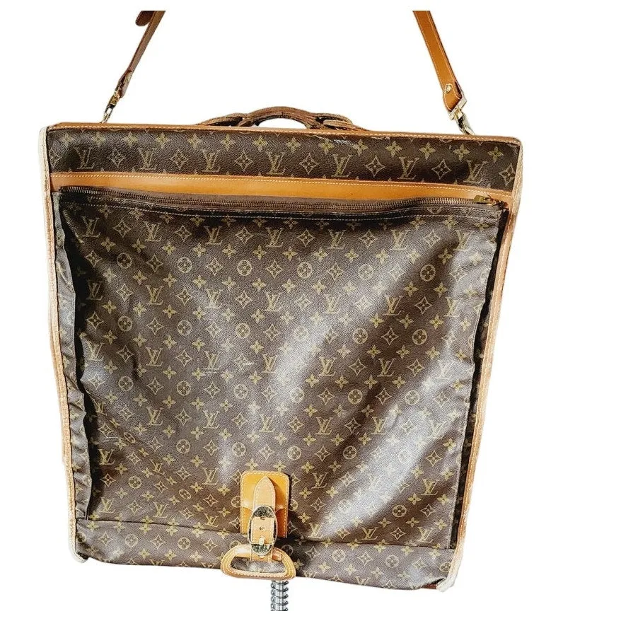 Vintage Louis Vuitton Leather Garment Bag Folding Luggage