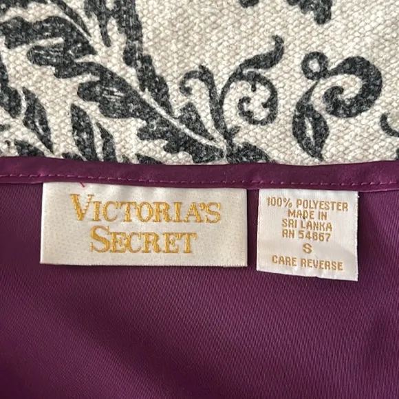 Vintage Victoria Secret Gold Label Plum Satin Slip SMALL