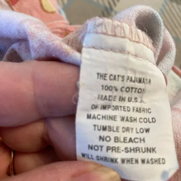 VTG The Cat’s Pajama Top Retro Shoe Lover Print rare heavy cottonn flannel