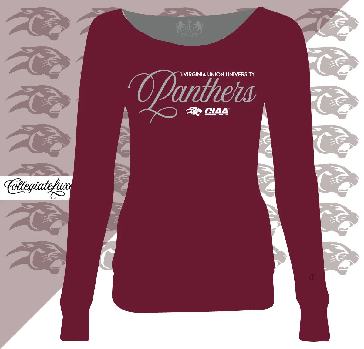 VUU | PANTHERS LOGO Maroon Off The Shoulders (z) (DK)