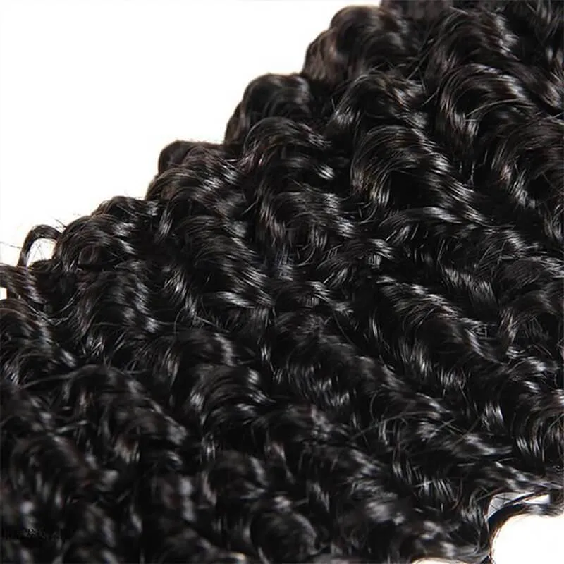 Wavymy Kinky Curly 3 Bundles With 5x5 Lace Closure Human Hair
