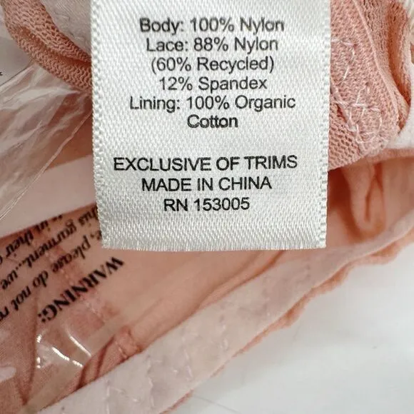 We Are HAH X Free People Women's Key to Ur Heart Sheer Bodysuit Dusty Rose NWT