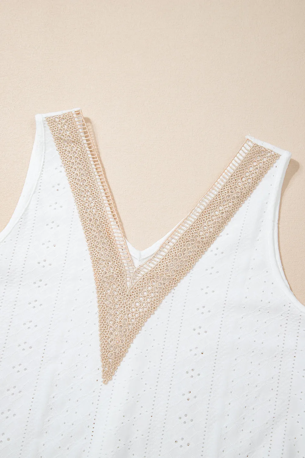 White Lace Crochet Tank Top