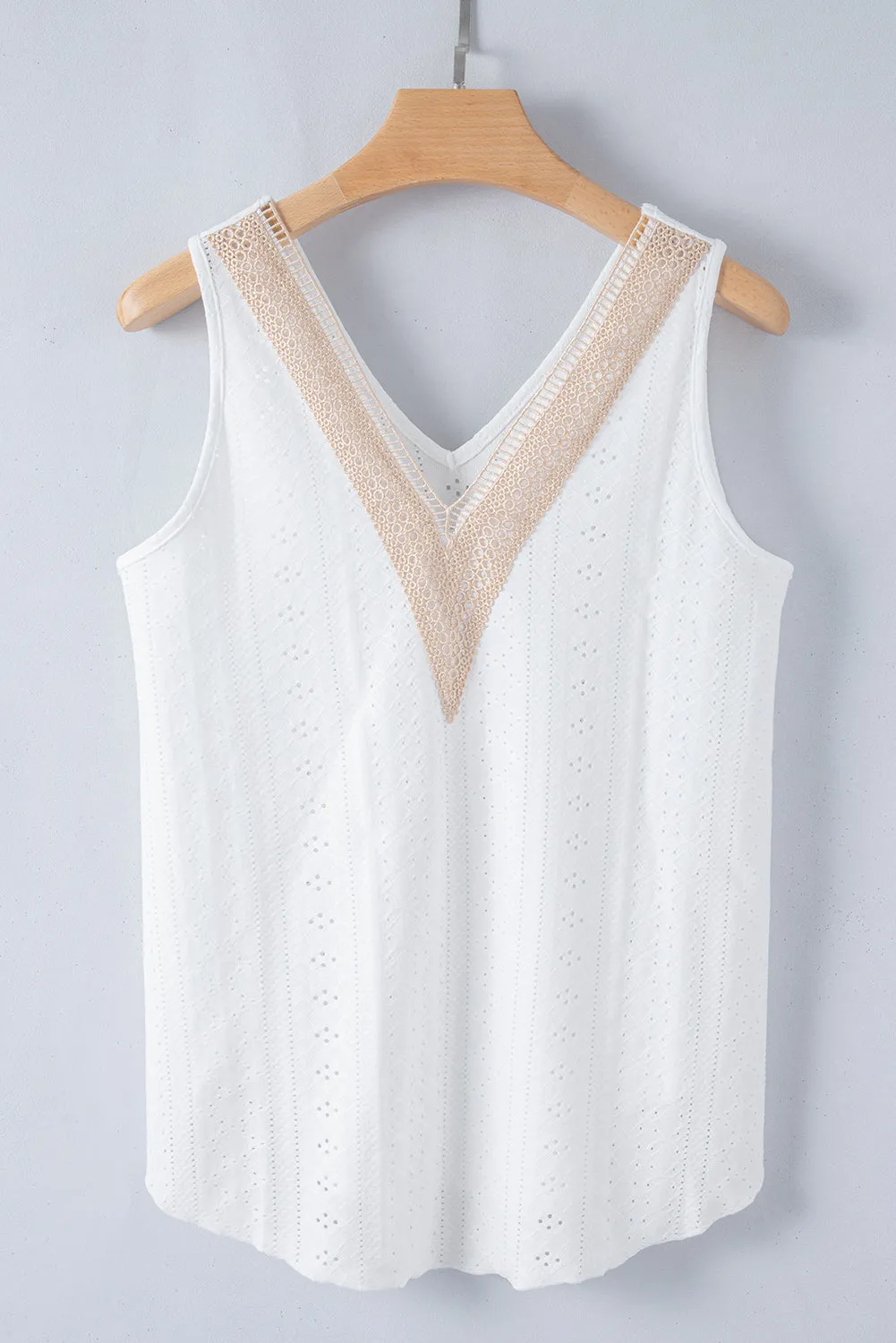 White Lace Crochet Tank Top
