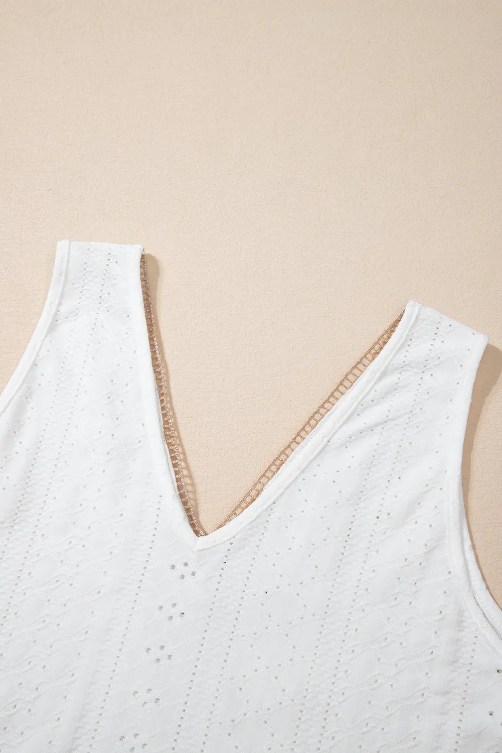 White Lace Crochet Tank Top