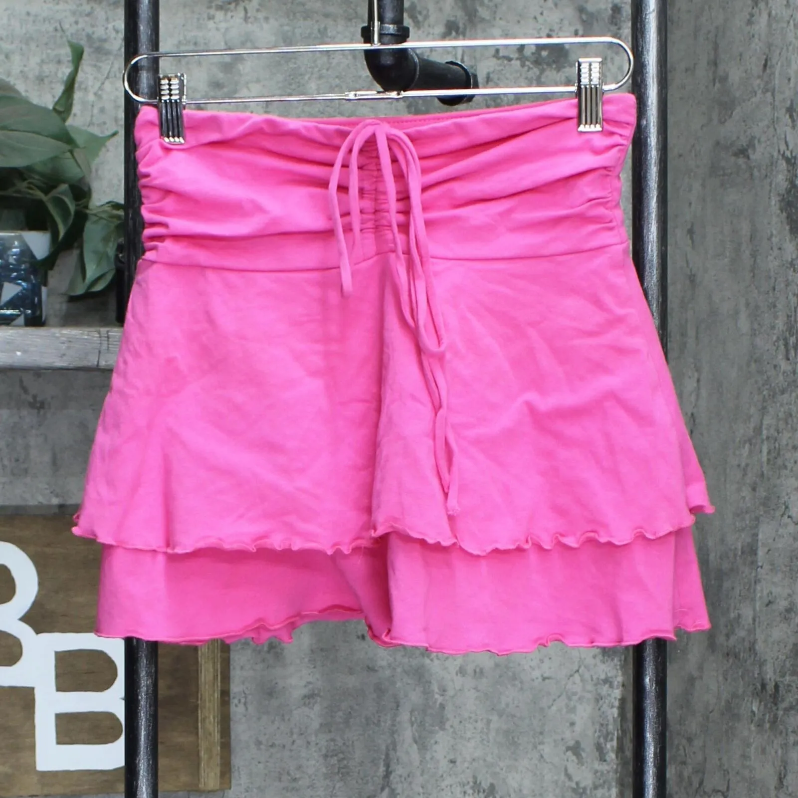 Wild Fable Womens Ruched Tie Front Strapless Blouse Shirt Top Hot Pink S