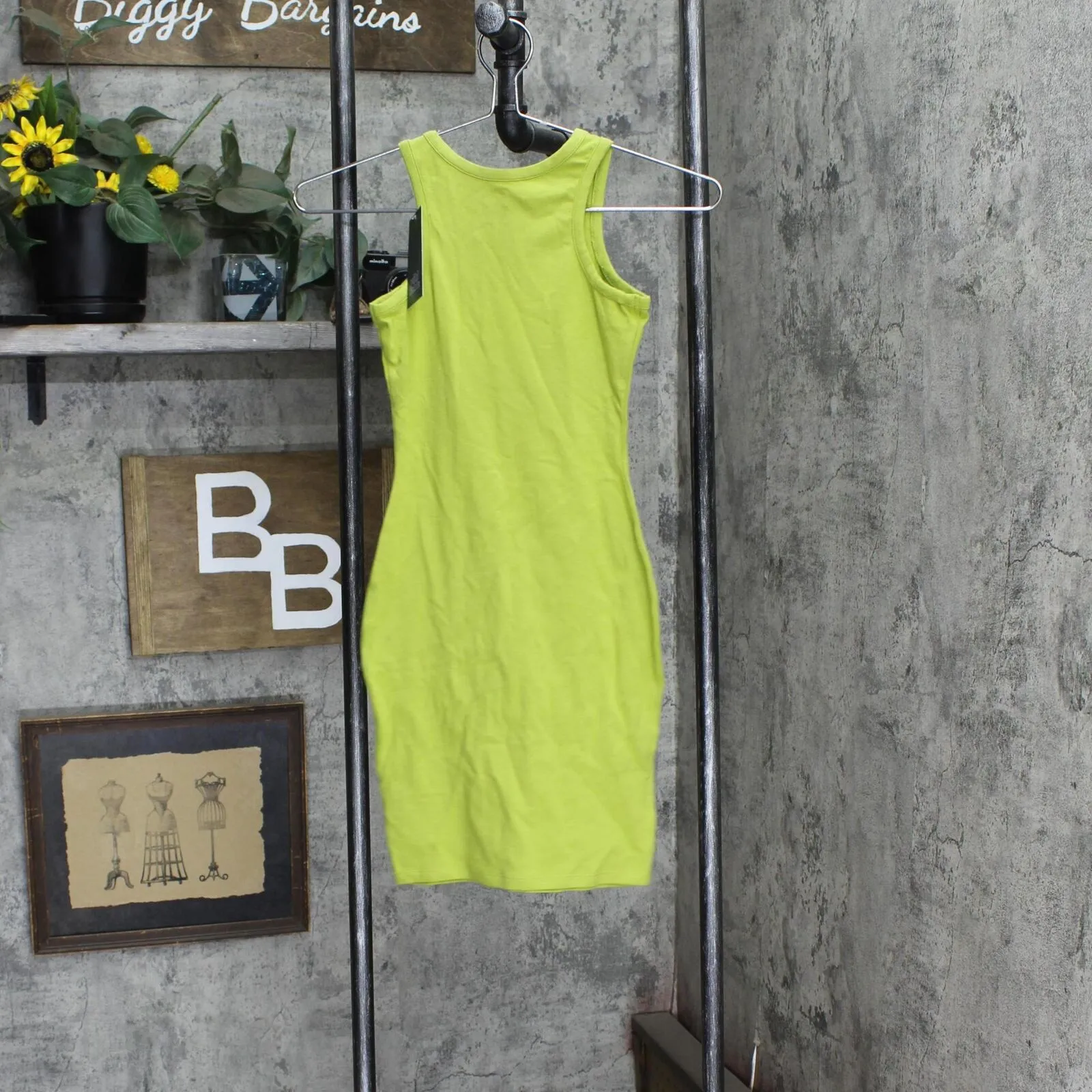 Wild Fable Womens Sleeveless Knit Bodycon Dress EL7L5L Line Green 2XS