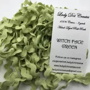 Witch Green Face - Rick Rack - Lady Dots Creates Finishing Trims