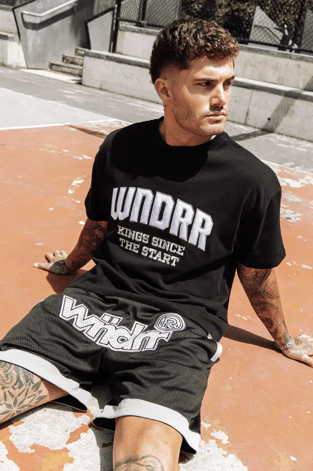 WNDRR OFFCUT COURT SHORT - BLACK/GREY