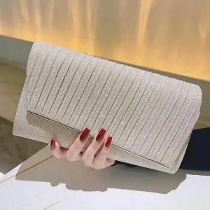 Women's Clutch Bag Solid Color Pleated Fashion All-match Wedding Suit Handbag Custom Wholesale Evening Party Bags