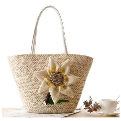 Women's Fashionable Woven Styled Exotic Biege HandBag