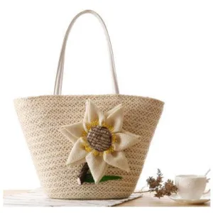 Women's Fashionable Woven Styled Exotic Biege HandBag