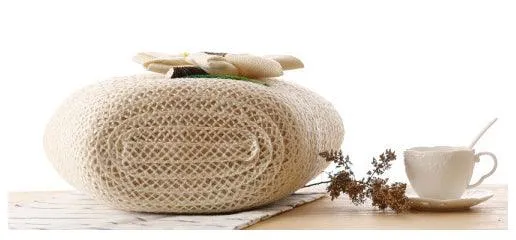 Women's Fashionable Woven Styled Exotic Biege HandBag