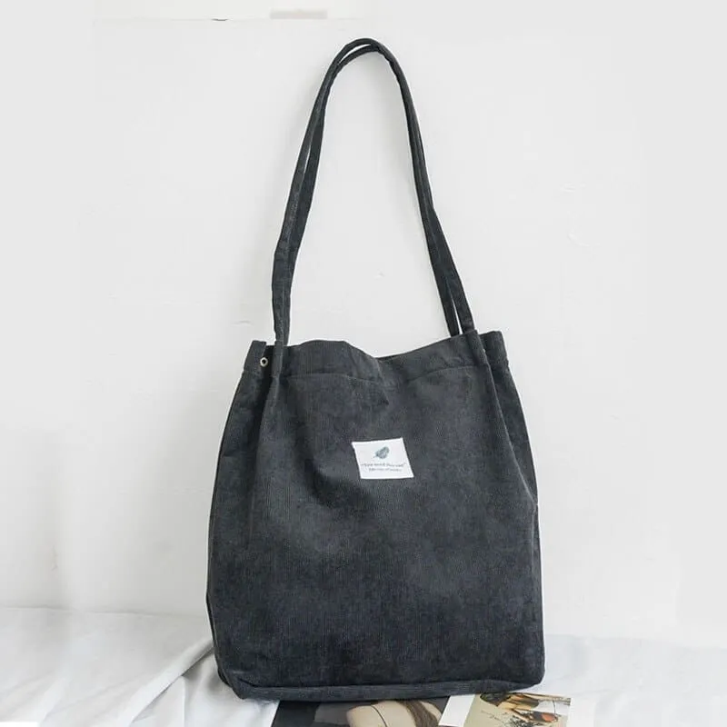 Women's Minimalist Style Velvet Shopper Bag