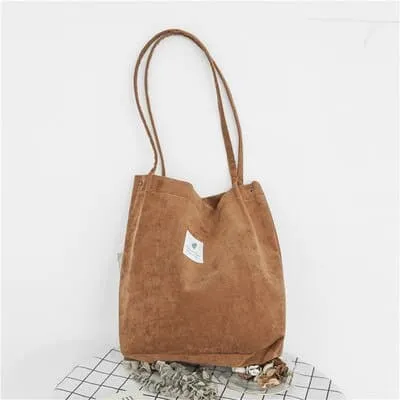 Women's Minimalist Style Velvet Shopper Bag
