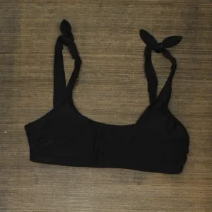 Xhilaration Juniors' Shoulder Tie Bralette Bikini Top AFV99T Black L