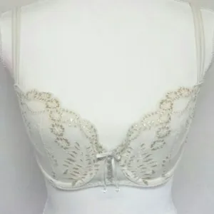Y2K Vintage Victoria's Secret Pearl Gold Leaf Unlined Demi Bra 34D