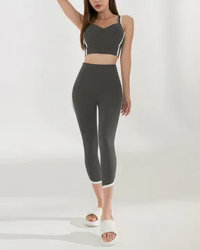 ZABRI Autumn and winter side stripes casual yoga clothes sports trend tight-fitting running fitness suit women