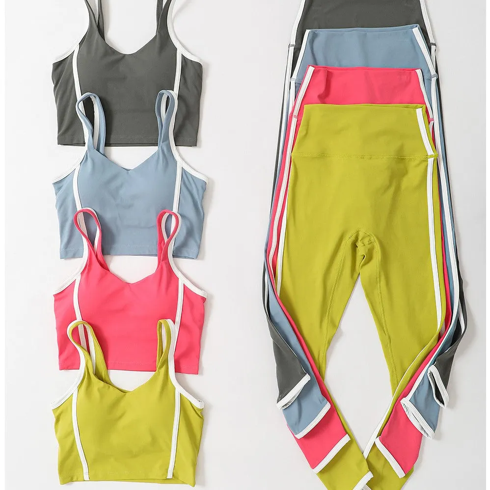ZABRI Autumn and winter side stripes casual yoga clothes sports trend tight-fitting running fitness suit women